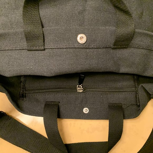 Black Canvas Tote  Large Capacity   17.7 x 5.9 x15,4 inches - Picture 4 of 4